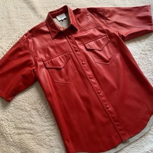 Nanushka Vegan Leather Oversized Shirt Size XS